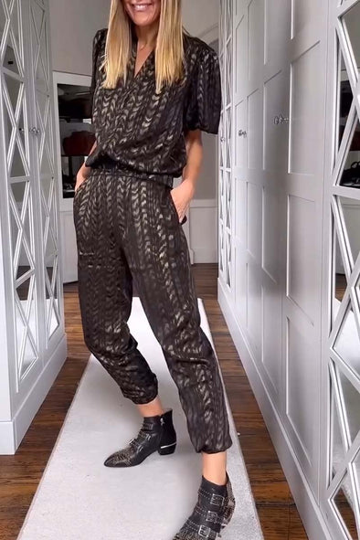 Women's casual printed suit