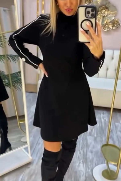 Women's Elegant Solid Color Short Little Black Dress