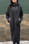 Women's Hooded Long-sleeved Trench Coat