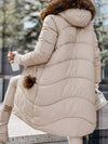 Women's Lapel Long Sleeve Fur Collar Casual Coat