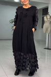 Women's Casual Petal Net Sleeve Hem Dress