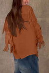 women's casual fringed shirt