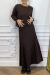 Women's Round Neck Long Sleeve Sweater and Skirt Two Piece Suit