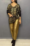 Women's V-neck Long-sleeved Sequin Two-piece Set