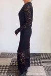 Women's Round Neck Hollow Lace Dress