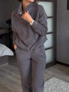 Women's Turtleneck Long Sleeve Sweatshirt Two Piece Set