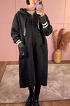 Women's Casual Hooded Zip-up Woolen Coat