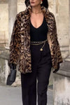 Women's Lapel Leopard Fur Coat