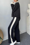 Women's Navy Contrast Sweatshirt Set