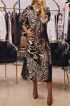 Women's V-neck Leopard Print Dress