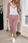 Ladies Casual Contrast Color V-neck Suit