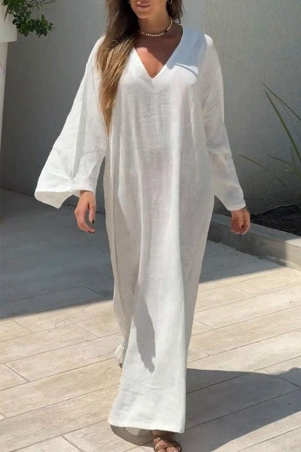 Women's V-neck Long Sleeve Dress