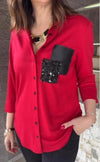 Women's Sequin Button Down Shirt