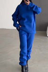 Women's casual solid color hooded sports sweatshirt suit