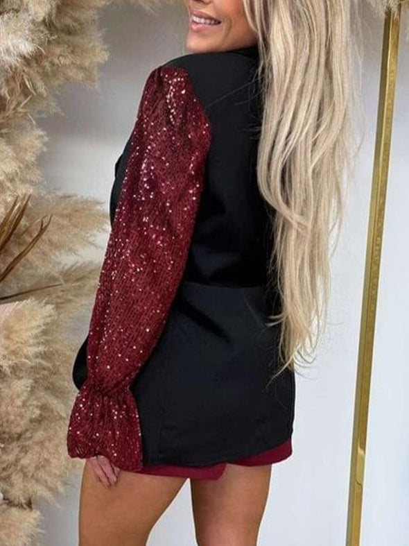 Women's Sequin Patchwork Blazer