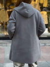 Women's Hooded Long-sleeved Patchwork Overcoats