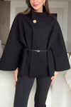 Woman Elegant Stand-up Collar Cape Style Coat