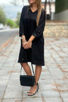 Women's casual V-neck hem sequin dress