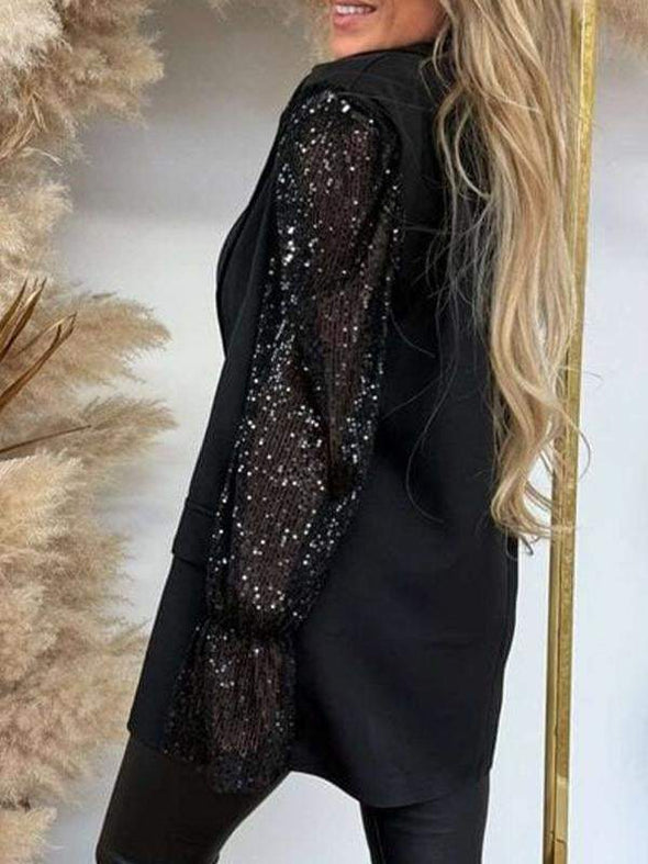 Women's Sequin Patchwork Blazer