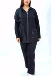 Women's casual patchwork trouser suit