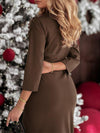 Women's High Collar Ruffle Dress