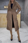 Women's Casual Solid Color Lapel Long Cotton Coat