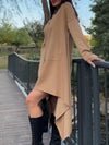 Women's Long Sleeve Hooded Irregular Hem Dress