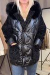 Women's Casual Sherpa Patchwork Fur Collar Cotton Jacket