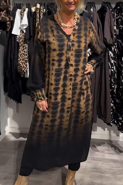 Women's Casual Print Long Sleeve Dress