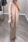 Women's Round Neck Long Sleeve Sweater Casual Suit