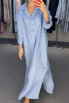 Women's Solid Color Casual Long Sleeve Dress