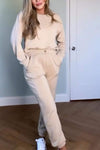 Women's Casual Round Neck Long Sleeve Two Piece Suit